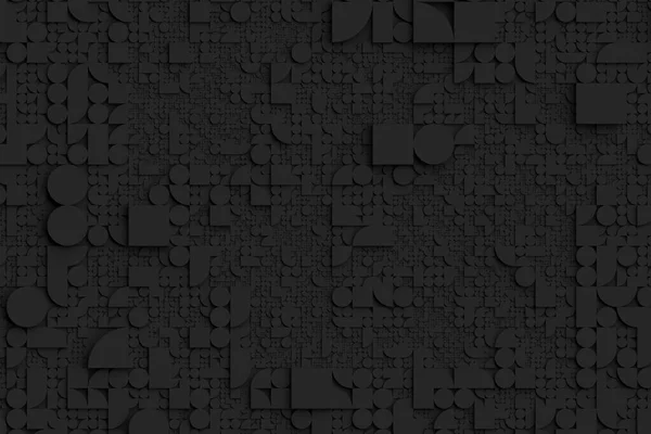 Black geometric shapes pattern background