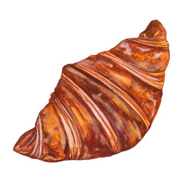 Lezzetli taze kruvasan. Resimler beyaza izole edildi. Evde pasta logosu dizaynı tatlı kruvasanı.. 