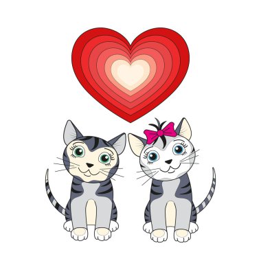 Kedi vektör çizimi. Çizim bir çizgi film tarzında elle yapılır..