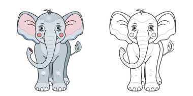 Çizgi ve renk. Boyama kitabı için çizgi film vektör çizimi