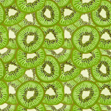 Kivi dilimlerinden vektör kusursuz desen. Parçalardan meyve dokusu.