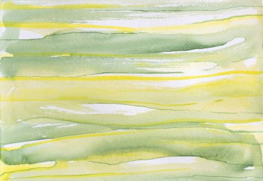 Soyut suluboya arka plan, kağıt dokusu, yeşil ve sarı renkler, el çizimi. Arkaplan, duvar kâğıtları, baskılar, kapaklar ve ambalaj için tasarım.