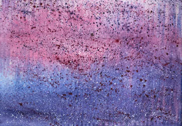 Kağıt üzerinde suluboya karıştırmak. Sprey noktalı parlak rengarenk doku. Soyut suluboya arkaplanı.