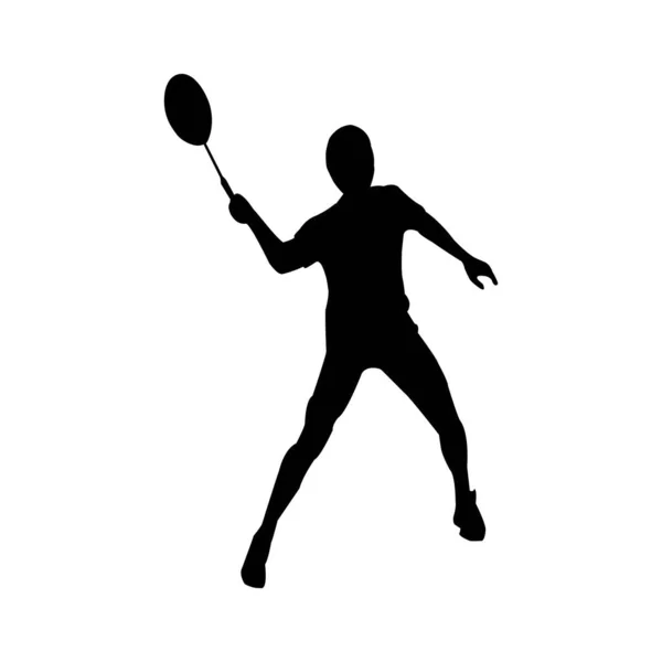 Εικονίδιο Του Προσώπου Που Παίζει Badminton Διανυσματική Απεικόνιση Σχεδιασμό — Διανυσματικό Αρχείο