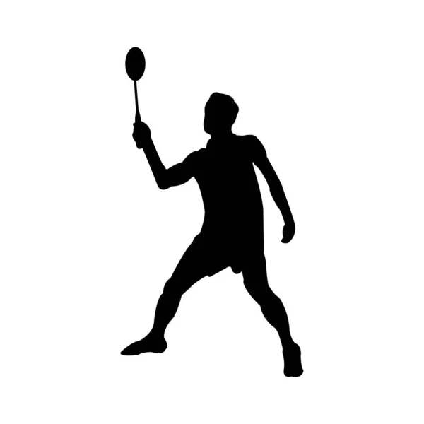 Ikona Osoby Hrající Návrh Vektorové Ilustrace Badmintonu — Stockový vektor