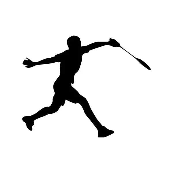 Ícone Pessoa Jogando Badminton Design Ilustração Vetorial — Vetor de Stock