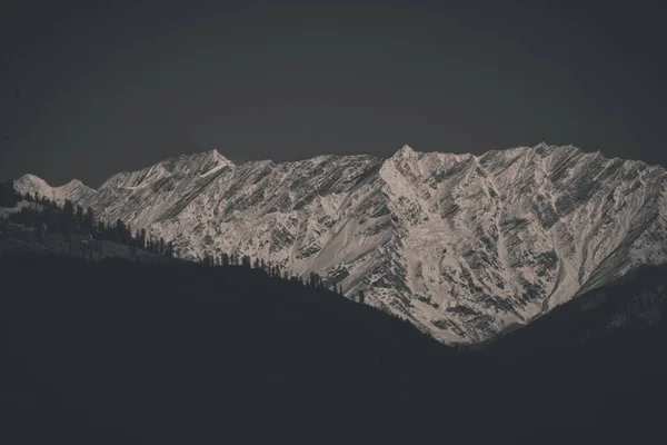 stock image Himalayas with moon, himachal pradesh