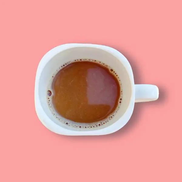 Чашку Кофе Розовом Фоне Плоская Постель — стоковое фото