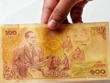 Tayland banknotlarının her biri 100 banyo..