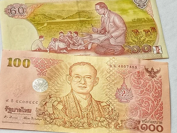 Thai Banknotes Bath 100 Bath Each — Stock Photo, Image