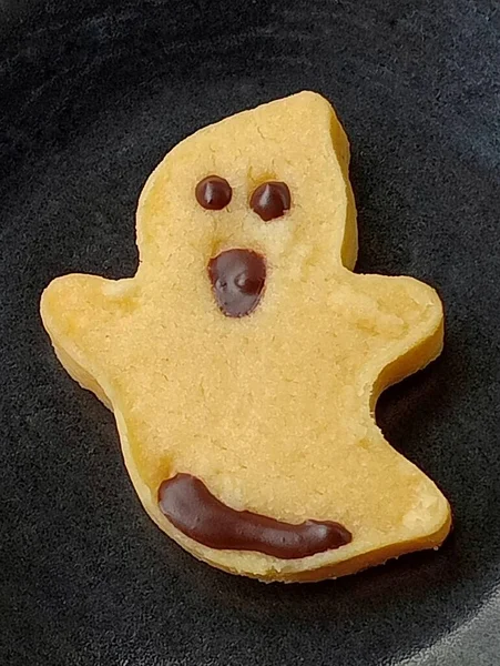 Cookie Patrón Fantasma Decorar Con Chocolates Para Fiesta Halloween — Foto de Stock