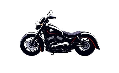 Klasik Motosiklet Vektör Logosu illüstrasyonu, Eski Retro Motosiklet Vektörü