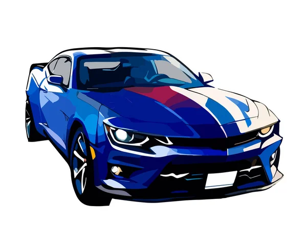 Sport Car Vector Logo Illüstrasyonu Mavi Spor Araba Vektörü — Stok Vektör
