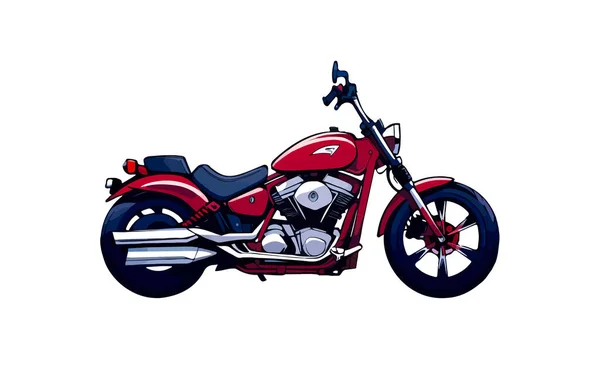 Vintage Motocykl Vector Logo Ilustrace Red Old Retro Motocykl Vektor — Stockový vektor