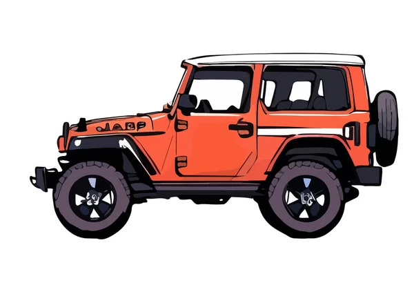 Векторный Логотип Внедорожника Orange Road Car 4X4 — стоковый вектор