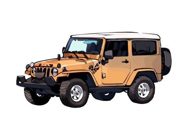 Orang off road car vector