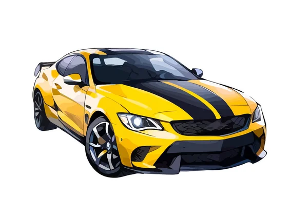 Жовтий Спортивний Автомобіль Векторні Ілюстрації Логотипу — стоковий вектор