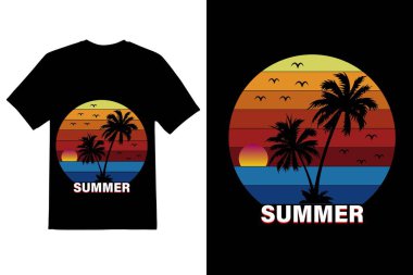 Yaz tişörtü tasarımı, yaz atmosferi gömlek tasarımı..