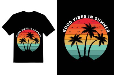 Yaz tişörtü tasarımı. yaz titreşimleri gömlek tasarımı.
