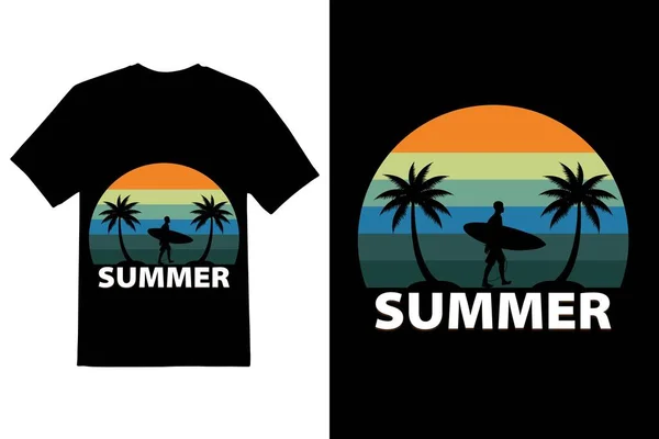 Diseño Camiseta Verano Verano Vibraciones Camiseta Diseño — Archivo Imágenes Vectoriales