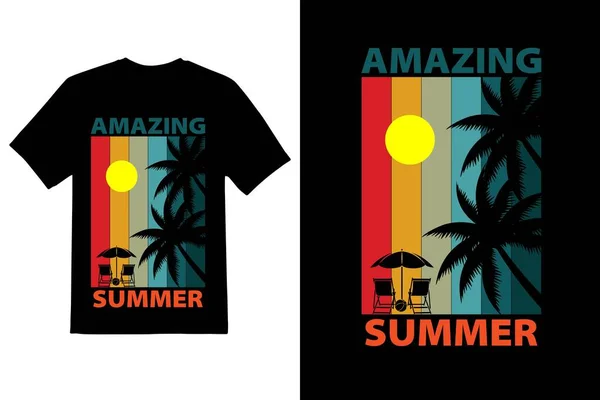 Diseño Camiseta Verano Verano Vibraciones Camiseta Diseño — Archivo Imágenes Vectoriales