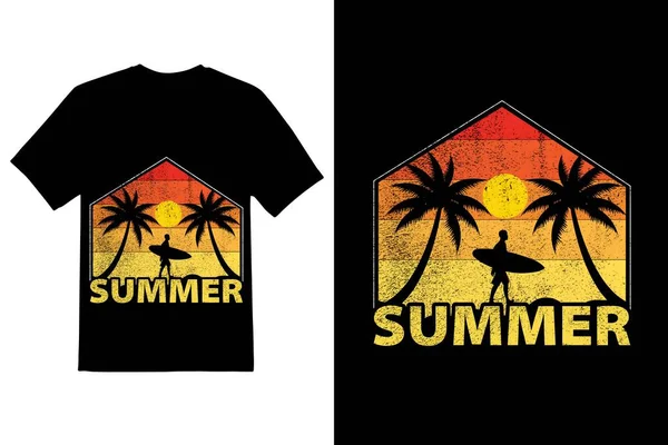 Projekt Letniej Koszuli Lato Wibracje Projektowanie Koszuli — Wektor stockowy