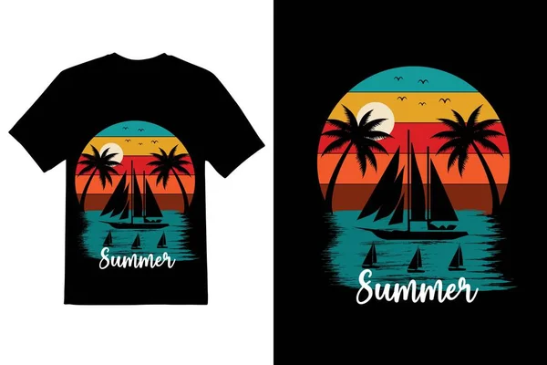 Diseño Camiseta Verano Verano Vibraciones Camiseta Diseño — Archivo Imágenes Vectoriales