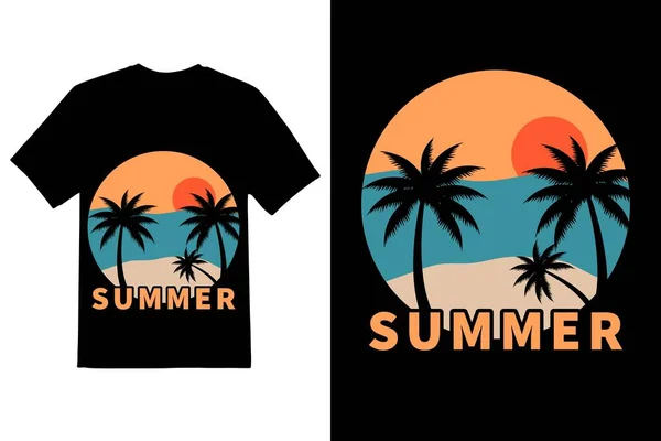 夏のTシャツデザイン 夏のバイブTシャツデザイン — ストックベクタ