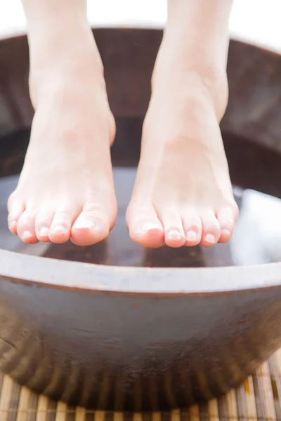 Spa Concept Close Van Vrouwelijke Benen Tijdens Massage Spa — Stockfoto