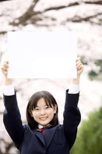 年轻的日本女学生 白白皙的 — 图库照片