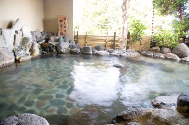 Japon tarzı banyo manzarası 