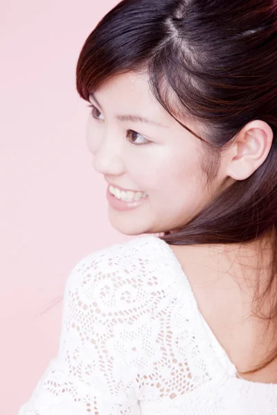 Schöne Junge Asiatische Frau Auf Iaolated Hintergrund — Stockfoto