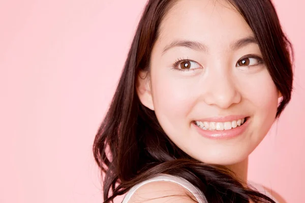 Schöne Junge Asiatische Frau Auf Iaolated Hintergrund — Stockfoto