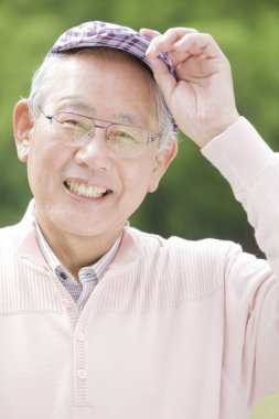 Yaşlı bir Japon 'un portresi. 