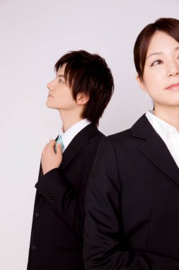 Japon genç iş çifti portresi