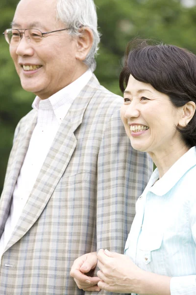 Senior Man Mature Woman Park — Stock Photo, Image