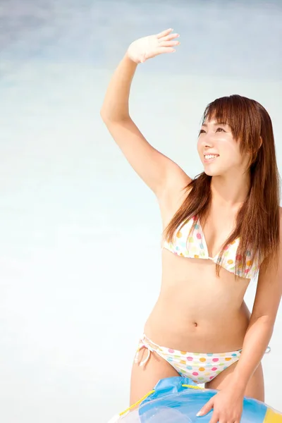 Hermosa Mujer Asiática Bikini Playa —  Fotos de Stock