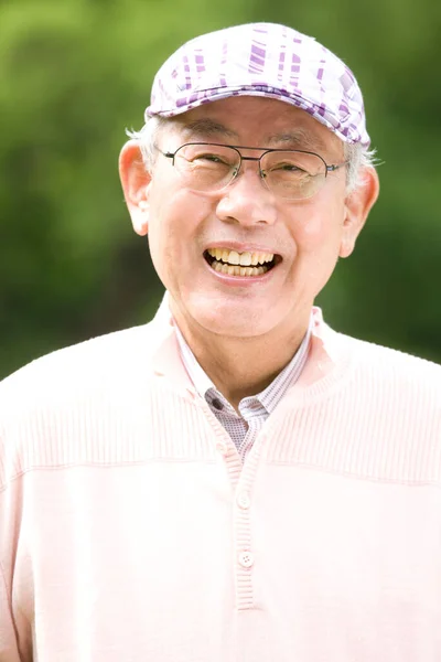 Egy Idősebb Japán Férfi Portréja — Stock Fotó
