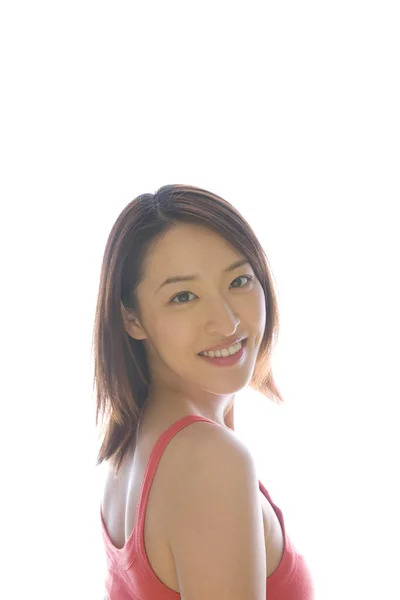 Smuk Ung Asiatisk Kvinde Kigger Kameraet - Stock-foto