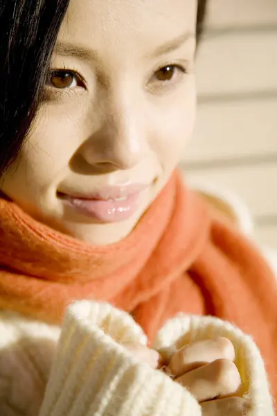 Jeune Jolie Asiatique Femme Close Portrait — Photo