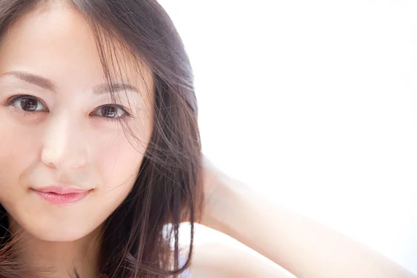 Nahaufnahme Porträt Der Jungen Schönen Asiatischen Frau — Stockfoto