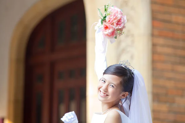Beautiful Asian Bride Portrait Wedding Morning — Stock Photo, Image