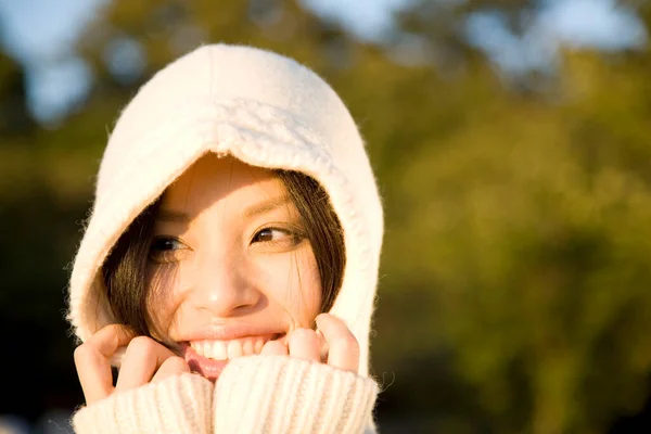 Młody Ładna Azji Kobieta Blisko Górę Portret — Zdjęcie stockowe