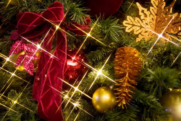 Vrolijk Kerstfeest Gelukkige Nieuwjaarsachtergrond Kerstboom — Stockfoto