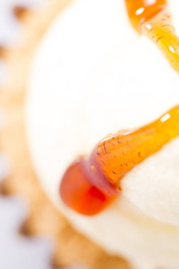 Arka plan için lezzetli tatlı hamur işi yakın plan çekimi