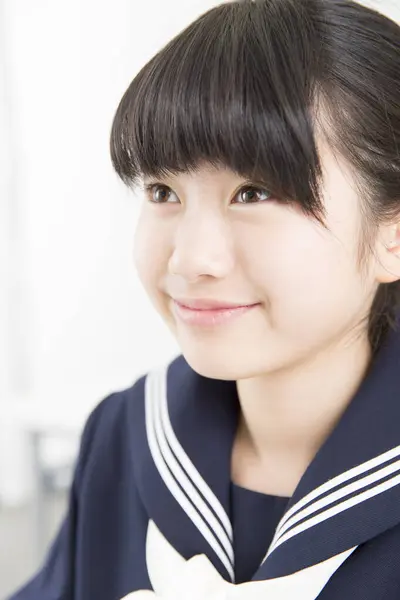 Портрет Красивого Молодого Японського Студента Шкільній Формі — стокове фото