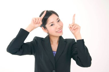 İzole edilmiş geçmişi olan Asyalı bir kadın. 