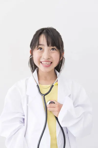 Asian Girl Stethoscope — Stock Photo, Image