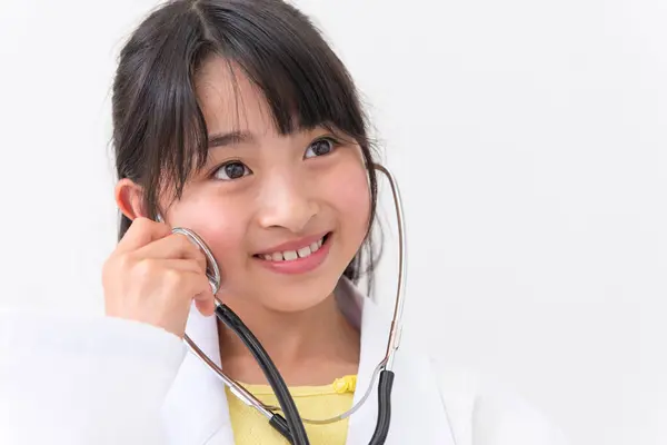Asian Girl Stethoscope — Stock Photo, Image
