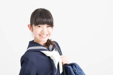 okul üniformalı asyalı kız öğrenci